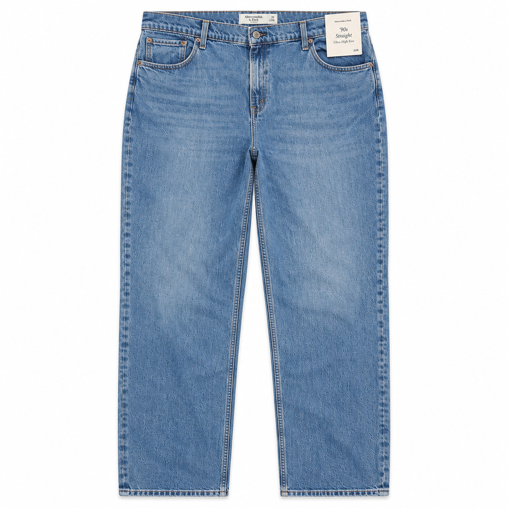Abercrombie & Fitch 90s Straight Ultra High Rise Jeans Womens 20R Blue Denim NWT